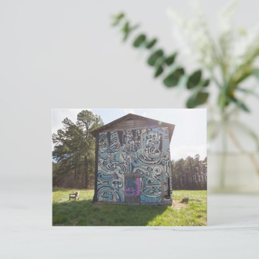 Gepilde Barn Cameron NC Briefkaart (Staand voorkant)