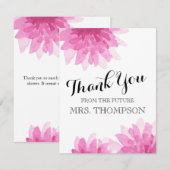 Gepilde bloemen | Vrijgezellenfeest Hartelijk dank Bedankkaart (Voorkant / Achterkant)