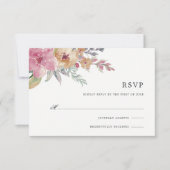 Gepilde Blooms RSVP-kaart RSVP Kaartje (Voorkant)