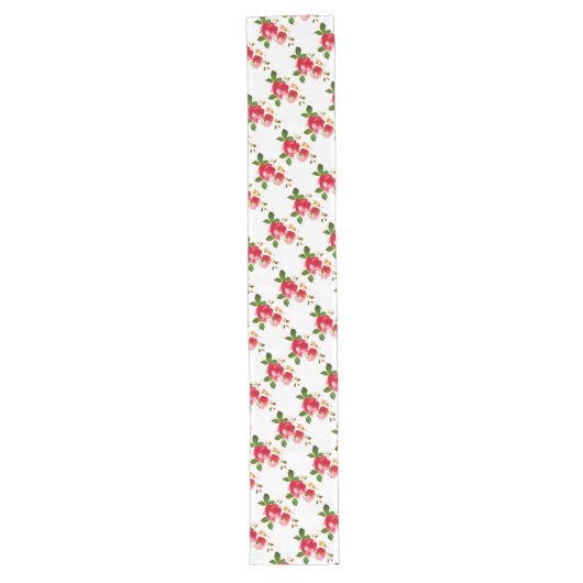Gepilde Bourgogne Rozen Lange Table Runner Lange Tafelloper (Voorkant)