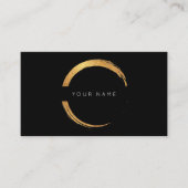 Gepilde cirkels Gulden Folie Zwarte Vip Visitekaartje (Voorkant)