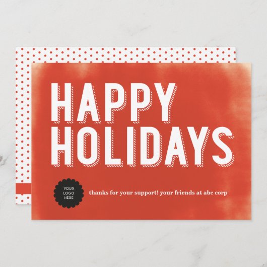 Gepilde Feestdagen Rood vlak Kaart (Voorkant / Achterkant)