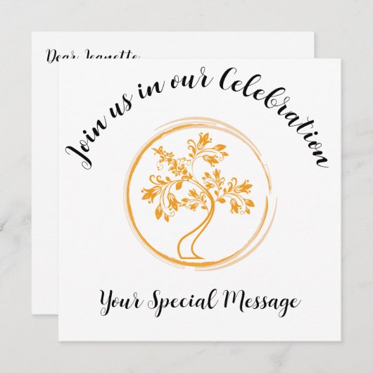 Gepilde Golden Tree of Life End-of-treatment Party Kaart (Voorkant / Achterkant)