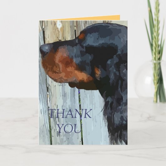 Gepilde Gordon Setter Dank je wel Bedankkaart (Voorkant)