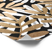 Gepilde gouden witte Waterverf verlaat het patroon Poster (Hoek)