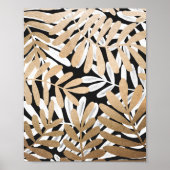 Gepilde gouden witte Waterverf verlaat het patroon Poster (Voorkant)