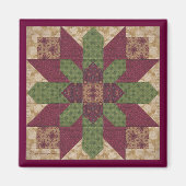 Gepilde Green Burgundy Star Magneet (Voorkant)