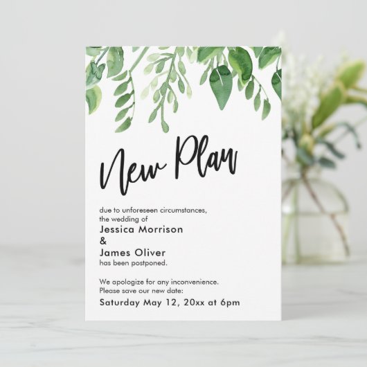 Gepilde Greenery stelt een nieuwe bruiloft-kaart u Kaart (Staand voorkant)