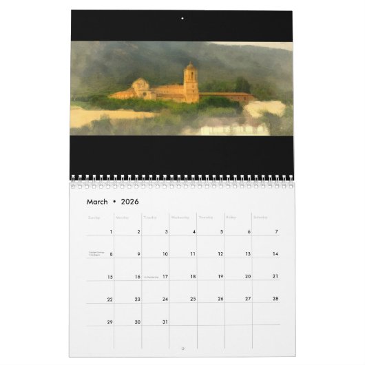 Gepilde landschappen langs de Camino de Santiago Kalender (Mar 2026)