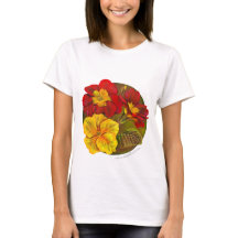 Gepilde lente-primula fijn T-shirt