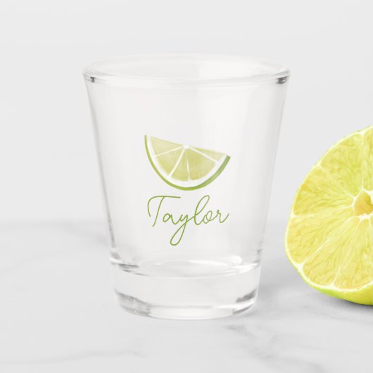 Gepilde Limoen | Naam Script Shot glass Shot Glas (Voorkant)