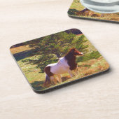 Gepilde Pony door de pine Bier Onderzetter (Linkerzijde)