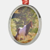 Gepilde Pony door de pine Metalen Ornament (Links)