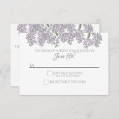 Gepilde Wisteria Wedding RSVP met maaltijdkeuze (Voorkant / Achterkant)