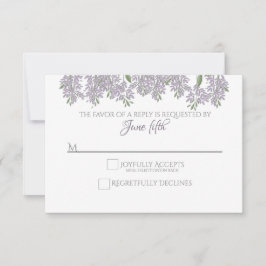 Gepilde Wisteria Wedding RSVP met maaltijdkeuze