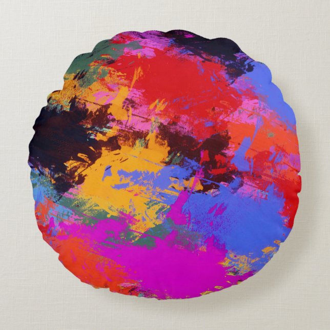 Gepilde Zebra Rond Kussen (Voorkant)