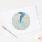 Gepilde zeemeermin Collectie Ronde Sticker (Envelop)