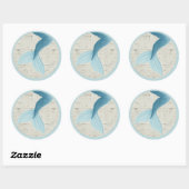 Gepilde zeemeermin Collectie Ronde Sticker (Vel)