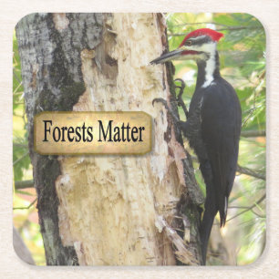 Gepileerde Woodpecker Ecology Onderzetter Set