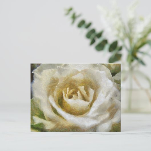 Gepiliseerd Briefkaart van witte rozen (Staand voorkant)