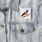 Gepiliseerd Bunting PIn Vierkante Button 5,1 Cm (In situ)