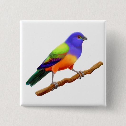 Gepiliseerd Bunting PIn Vierkante Button 5,1 Cm (Voorkant)