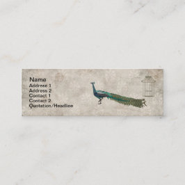Gepiliseerd Peacock Wit Visitekaartje/Label Mini Visitekaartje