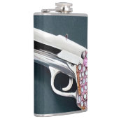 Gepiliseerd Rhinestone Crystal Pistol Heupfles (Rechts)