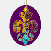 Gepilleerde Fleur de lis 4 Keramisch Ornament (Rechts)