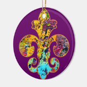 Gepilleerde Fleur de lis 4 Keramisch Ornament (Links)