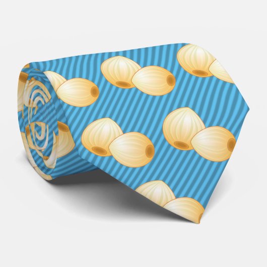 Gepimpelde uien - aangepaste gestreepte achtergron stropdas (Opgerold)
