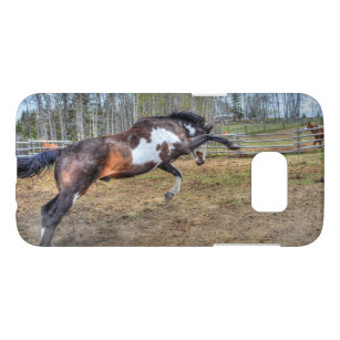 Gepironeerde Pinto Stallion Equine Action Foto Samsung Galaxy S7 Hoesje