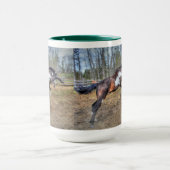 Gepironeerde Pinto Stallion Equine Action Foto Mok (Midden)