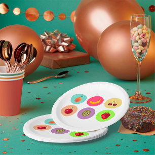 gepixeld fruit papieren bordje