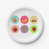 gepixeld fruit papieren bordje (Voorkant)