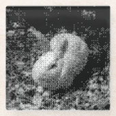 gepixeld konijnenglas onderzetter (Voorkant)