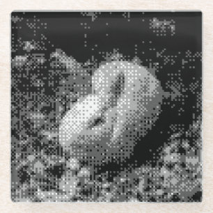 gepixeld konijnenglas onderzetter