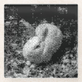 gepixeld konijnenglas onderzetter glazen onderzetter