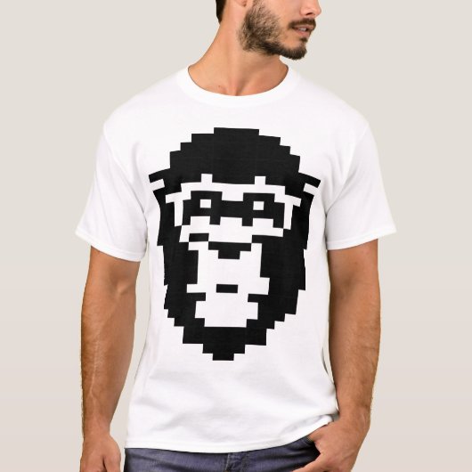 gepixelde apengezicht ontwerp t-shirt (Voorkant)
