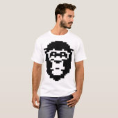 gepixelde apengezicht ontwerp t-shirt (Voorkant volledig)