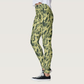 Gepixelde bosgroene beige camouflage leggings (Links)