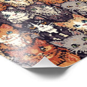 Gepixelde Digitale Kleurrijke Katten Foto Afdruk (Hoek)