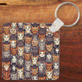 Gepixelde Digitale Kleurrijke Katten Sleutelhanger (Achterkant)