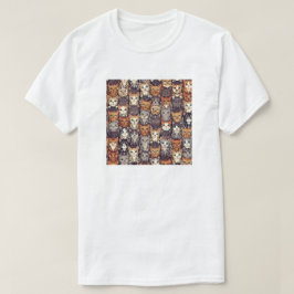 Gepixelde Digitale Kleurrijke Katten T-shirt