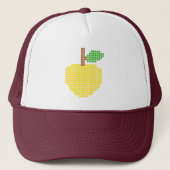 Gepixelde gele appel trucker pet (Voorkant)