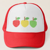 Gepixelde kleurrijke appels trucker pet (Voorkant)