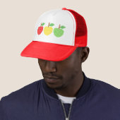 Gepixelde kleurrijke appels trucker pet (In situ)