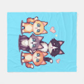 Gepixelde Kleurrijke Kittens  Fleece Deken (Voorkant (Horizontaal))
