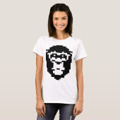 gepixelde ontwerp van een apengezicht t-shirt (Voorkant volledig)