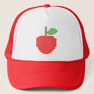 Gepixelde rode appel trucker pet